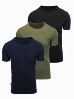 Ombre Komplet t-shirtów OM-TSBS-0268 Kolorowy Regular Fit