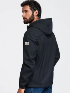 Ombre Kurtka przejściowa OM-JANP-0292 Czarny Regular Fit