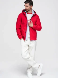 Ombre Kurtka przejściowa OM-JANP-0292 Czerwony Regular Fit
