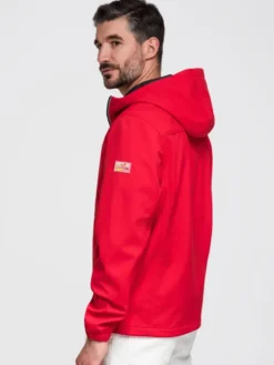 Ombre Kurtka przejściowa OM-JANP-0292 Czerwony Regular Fit