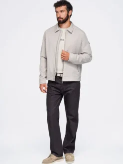 Ombre Kurtka przejściowa OM-JANP-0224 Szary Regular Fit