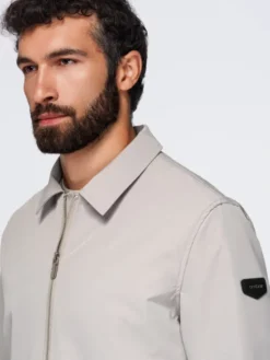 Ombre Kurtka przejściowa OM-JANP-0224 Szary Regular Fit