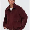 Ombre Kurtka przejściowa OW-JANP-0142 Bordowy Relaxed Fit