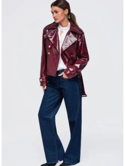 Ombre Kurtka przejściowa OW-JAFL-0144 Bordowy Regular Fit