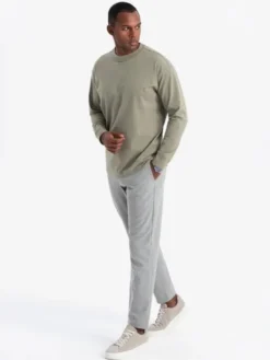 Ombre Longsleeve OM-LSBC-0129 Khaki Loose Fit