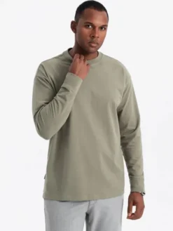Ombre Longsleeve OM-LSBC-0129 Khaki Loose Fit