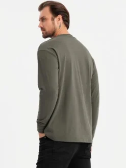 Ombre Longsleeve OM-LSBC-0129 Zielony Loose Fit