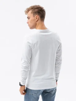 Ombre Longsleeve OM-LSBL-0106 Biały Regular Fit