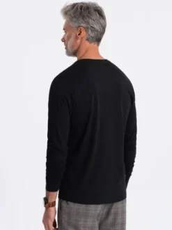 Ombre Longsleeve OM-LSBL-0108 Czarny Fitting Fit