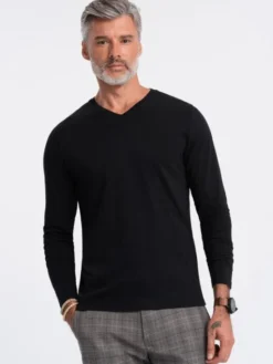 Ombre Longsleeve OM-LSBL-0108 Czarny Fitting Fit