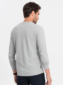Ombre Longsleeve OM-LSBL-0108 Szary Fitting Fit