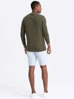Ombre Longsleeve OM-LSBL-0106 Zielony Regular Fit