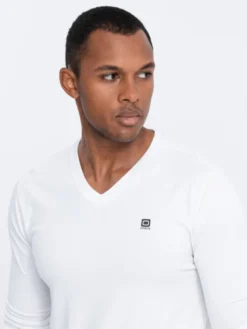 Ombre Longsleeve OM-LSCL-0110 Biały Regular Fit