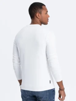Ombre Longsleeve OM-LSCL-0110 Biały Regular Fit