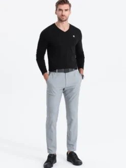 Ombre Longsleeve OM-LSCL-0110 Czarny Regular Fit