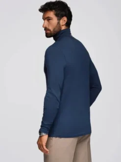 Ombre Longsleeve OM-LSCL-0130 Granatowy Slim Fit