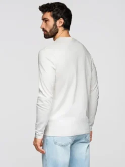 Ombre Longsleeve OM-LSPT-0136 Biały Regular Fit