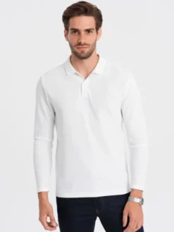 Ombre Longsleeve OM-POBL-0114 Biały Fitting Fit