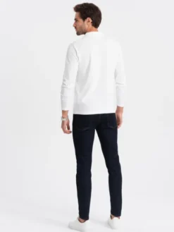 Ombre Longsleeve OM-POBL-0114 Biały Fitting Fit