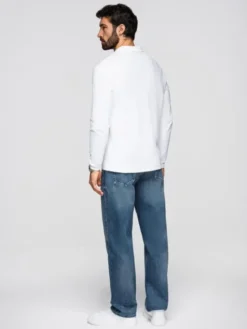 Ombre Longsleeve OM-POBL-0162 Biały Regular Fit