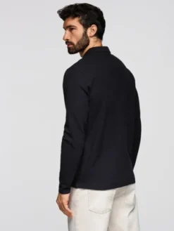 Ombre Longsleeve OM-POBL-0162 Czarny Regular Fit
