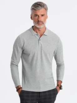 Ombre Longsleeve OM-POBL-0114 Szary Fitting Fit