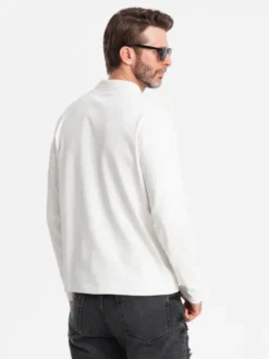 Ombre Longsleeve OM-POLS-0130 Biały Regular Fit