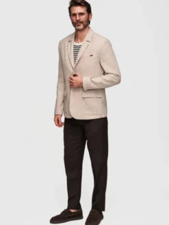 Ombre Marynarka M169 Brązowy Regular Fit