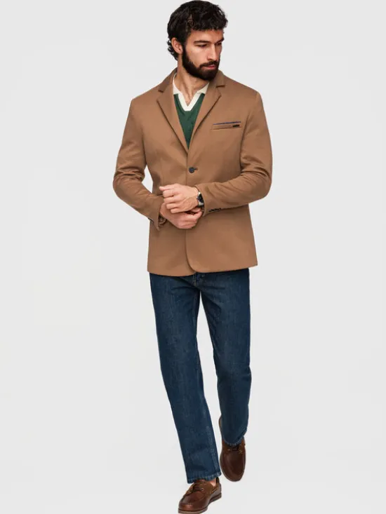 Ombre Marynarka M170 Brązowy Slim Fit