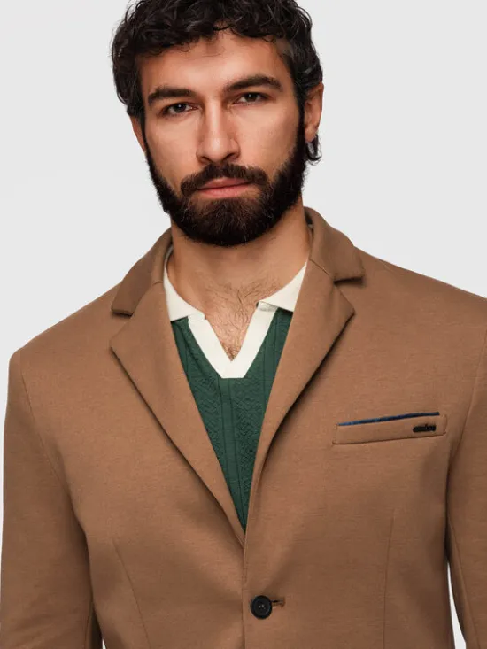 Ombre Marynarka M170 Brązowy Slim Fit