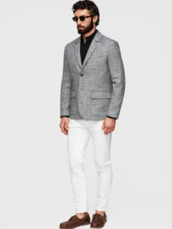 Ombre Marynarka M169 Czarny Regular Fit