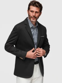 Ombre Marynarka M170 Czarny Slim Fit