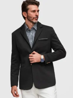 Ombre Marynarka M170 Czarny Slim Fit