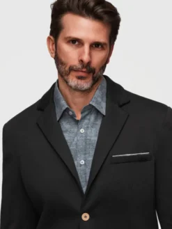 Ombre Marynarka M170 Czarny Slim Fit