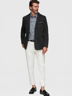Ombre Marynarka M170 Czarny Slim Fit