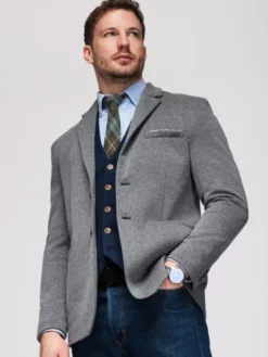Ombre Marynarka M170 Szary ciemny Slim Fit