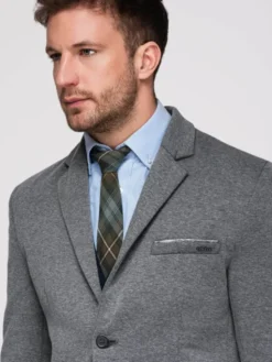 Ombre Marynarka M170 Szary ciemny Slim Fit