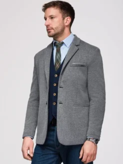 Ombre Marynarka M170 Szary ciemny Slim Fit