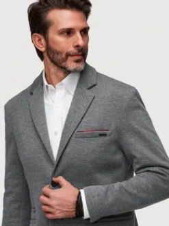 Ombre Marynarka M170 Szary Slim Fit