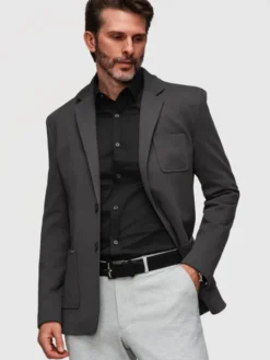 Ombre Marynarka M165 Szary Slim Fit