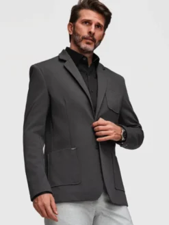 Ombre Marynarka M165 Szary Slim Fit