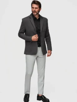 Ombre Marynarka M165 Szary Slim Fit