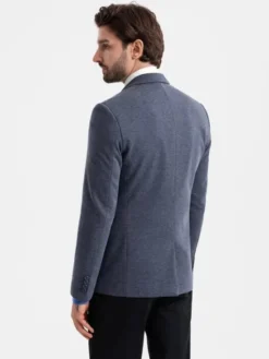 Ombre Marynarka OM-BLZB-0129 Granatowy Regular Fit