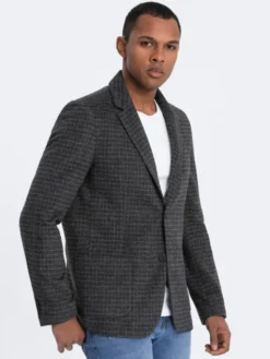 Ombre Marynarka OM-BLZB-0117 Szary Classic Fit