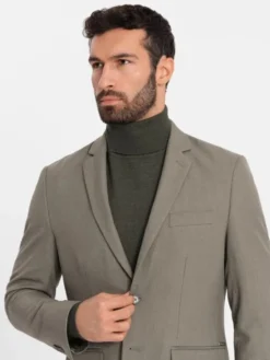 Ombre Marynarka OM-BLZB-0135 Zielony Slim Fit