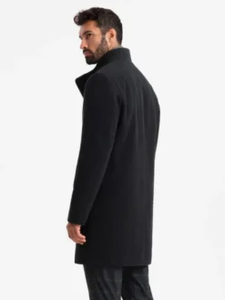 Ombre Płaszcz przejściowy OM-COWC-0141 Czarny Regular Fit