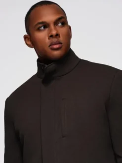 Ombre Płaszcz przejściowy OM-COWC-0136 Brązowy Regular Fit