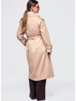 Ombre Płaszcz przejściowy OW-COLC-0121 Beżowy Regular Fit
