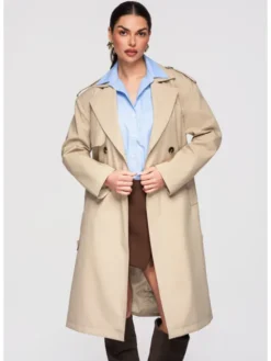 Ombre Płaszcz przejściowy OW-COLC-0117 Beżowy Regular Fit