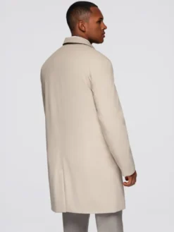 Ombre Płaszcz zimowy OM-COLC-0144 Beżowy Regular Fit